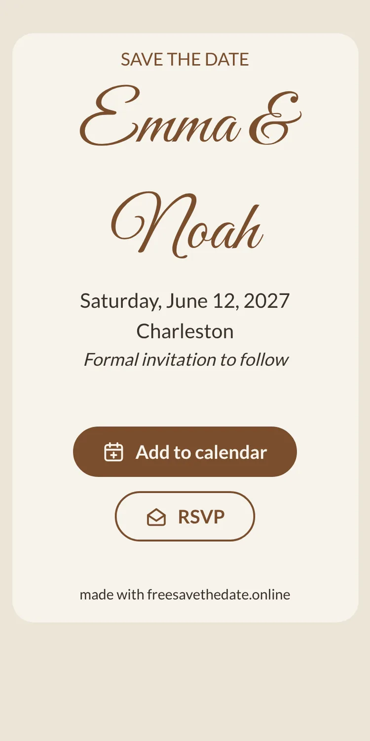 Save the date on a phone with the Add to calendar button