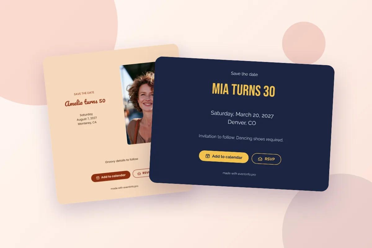 Save the date de cumplea&ntilde;os: 30, 40, 50, 60 y m&aacute;s